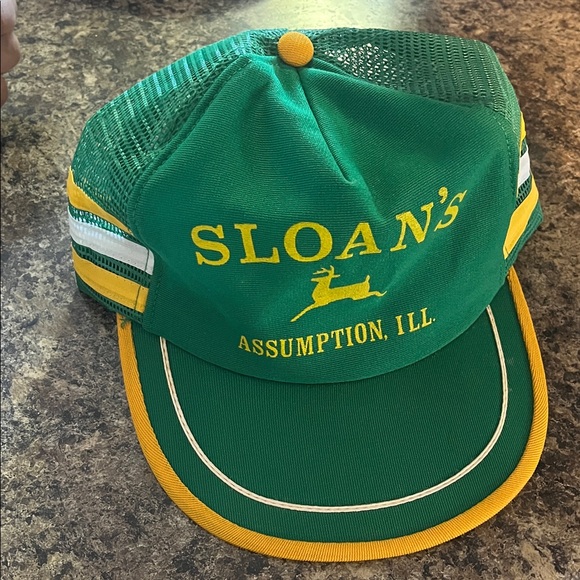 Vintage 3 stripe John Deere Mesh Hat (RARE) best caps made in USA